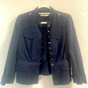 LOFT Button Front Puff Sleeve Military Jacket